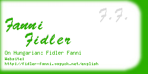 fanni fidler business card